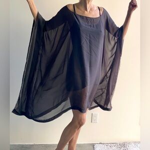 Handmade silk blend grey caftan